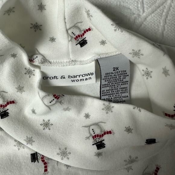 Croft & Barrow Women’s Snowman Turtleneck Size 2X - Picture 4 of 5